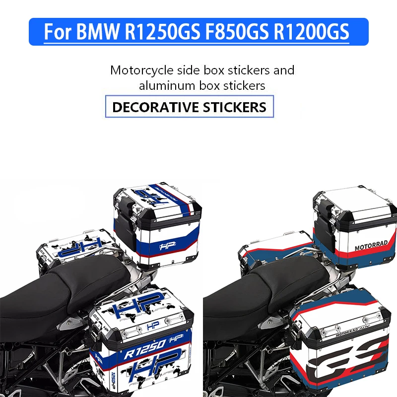 Motorcycle Aluminum Case Box Stickers Motorrad Panniers Decals For R1200GS R1200 GS R1250GS ADV GSA F850GS Adventure 2014-2023