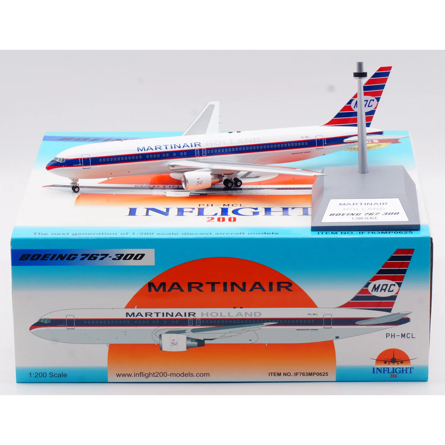 

IF763MP0625 Коллекционный самолет из сплава в подарок, INFLIGHT 1:200 Martinair Holland Boeing B767-300, литая под давлением модель самолета PH-MCL