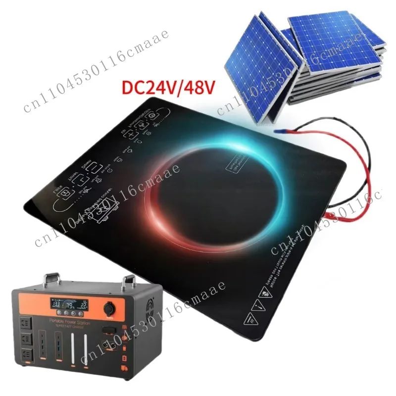 24V 48V Solar Induction Stove 1500W Drop-In Desktop Design Built-in for Indoor/Outdoor Use for Hotels US Customers