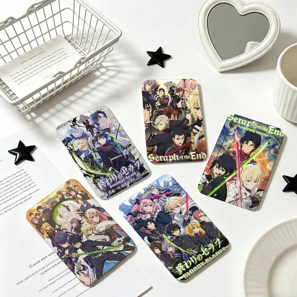 Porta Tarjetas de Identificación con Cordón, Diseño Anime Seraph of the End, para Negocios, Exposiciones, Escuela, Correa para el Cuello