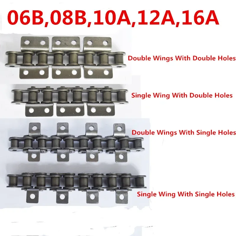 1.5 Meter Drive Roller Chain 06B 08B 10A Machine Transmission Conveyor Chain with Ear for Industrial Use
