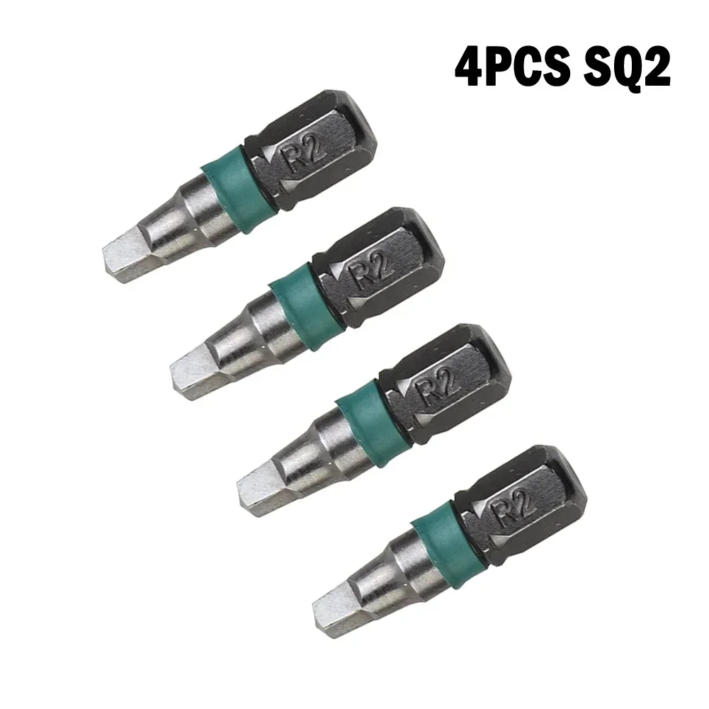 

4pcs 25mm Length Wear Resistance for Drills &amp Hand Screwdrivers SQ1 SQ2 Screwdriver Bits Magnetic Square Head