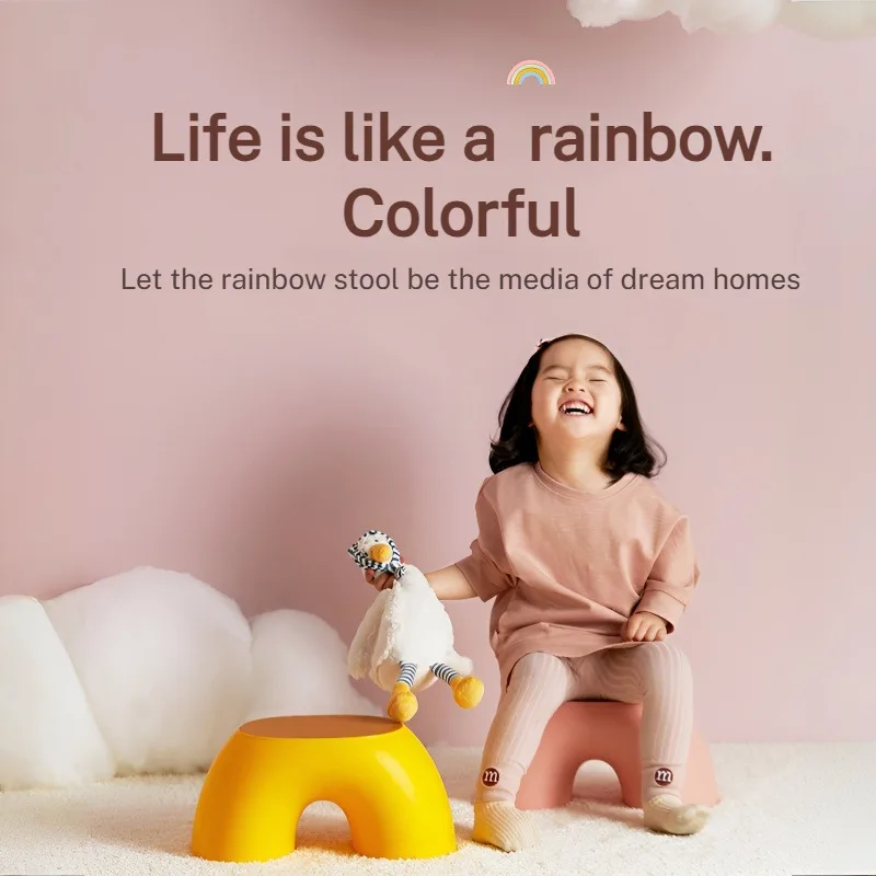 Creative rainbow stool simple circular small stool home round and comfortable stool durable non-slip