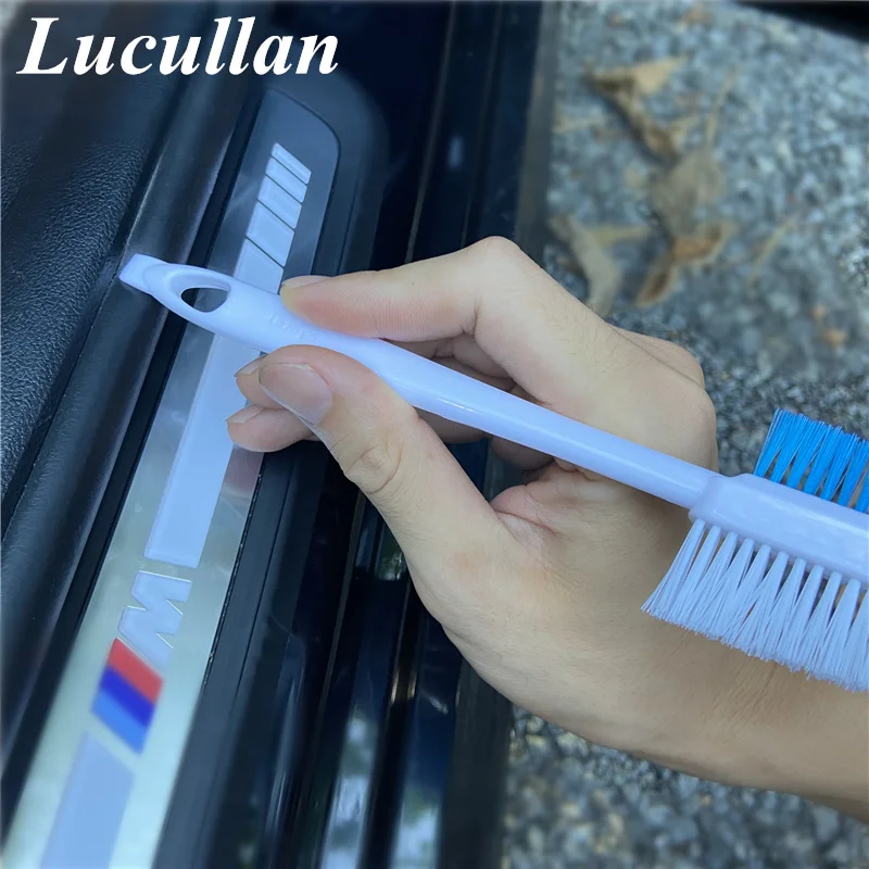 Lucullan Double Head 3 Uses Groove Detailing Brush Car Engine,Door,Window Gap Vent Cleaning Tools Accessories