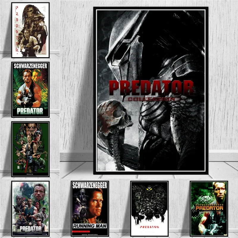 Arnold Schwarzenegger The Predator Monster Horror Movie Posters Wall Art Canvas Painting Prints Pictures for Living Room Decor