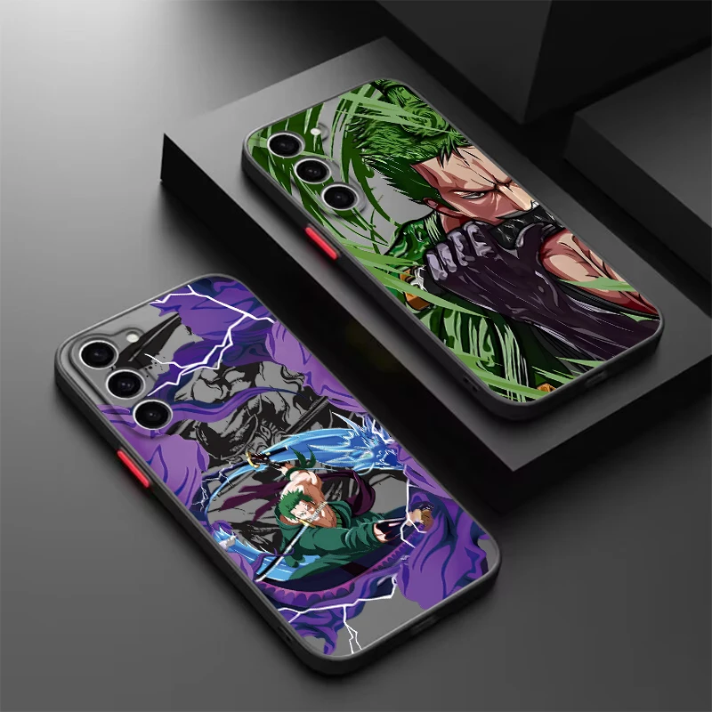 Hot One Piece Luffy Zoro Frosted Translucent For Samsung Note 20 A35 A03 A54 A35 A22 A34 A14 A24 A04 A55 5G TPU Phone Case