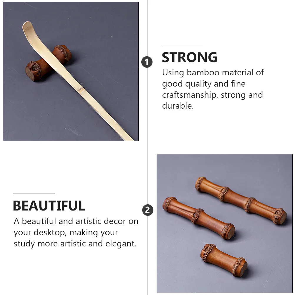 

4Pcs Bamboo Calligraphy Brush Holders Retro Pen Racks Desktop Storage Organizers for Calligraphy Brush Pens Vintage Pen Rack