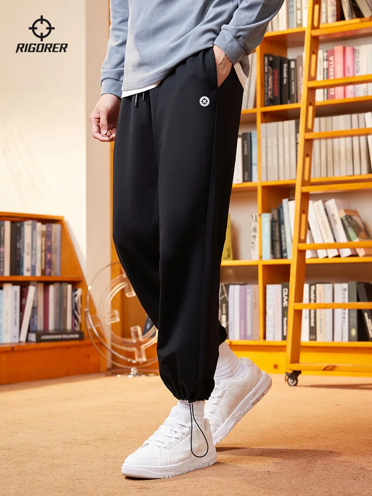 

RIGORER Men Knitted Trousers Sweatpants New Basketball Sports Training Shooting Foot Pants Thickened Skin-friendly Casual Pants