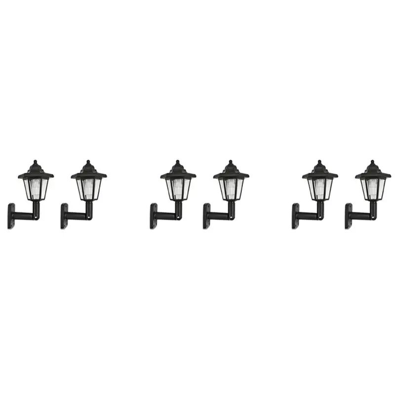 

【ELECTRONIC-ACCESSORIES】6 X Solar Powered LED Outdoor Garden Fence Wall Lantern Light Lamp Light Sensor