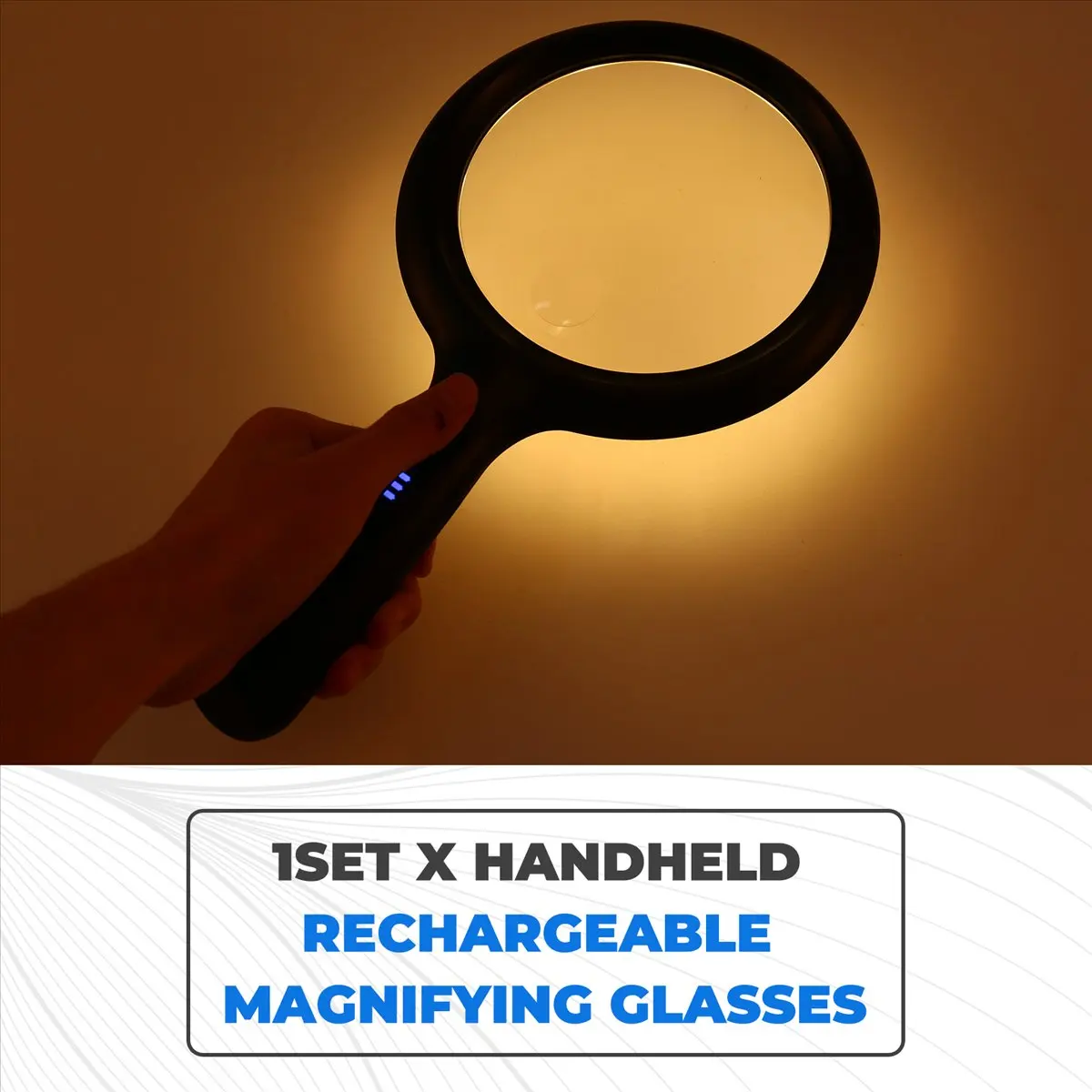 618 Mega Sale-Illuminated Handheld Magnifier Rechargeable Reading Magnifying Glasses with 24 LED Light Jewelry Repair Tool for E