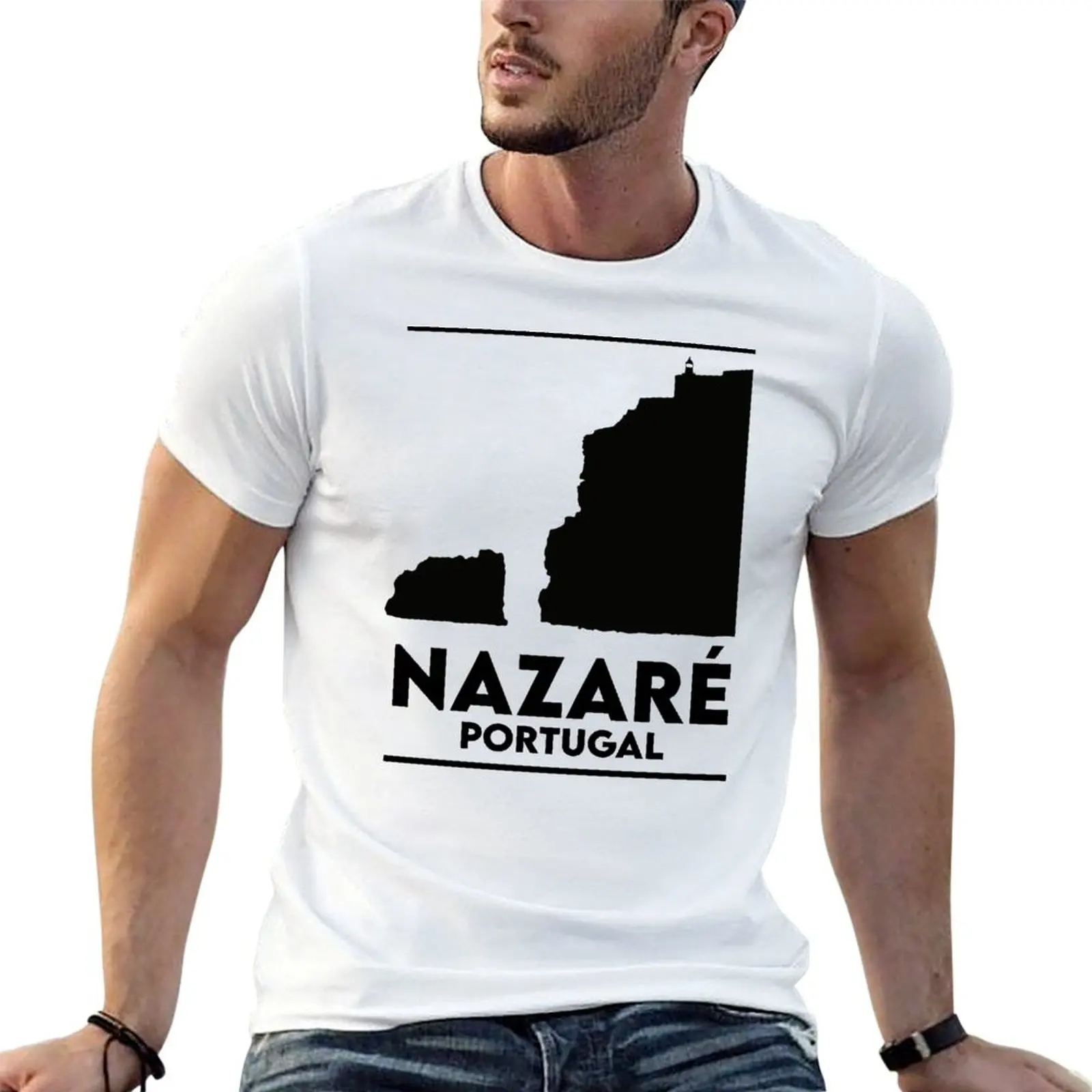 

Nazaré Portugal Big Waves Surf T-Shirt man t shirt heavy cotton t shirts cotton 100% T-Shirt