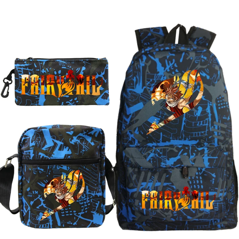 

Рюкзаки Mochila Fairy Tail, 3 шт./компл., подарочная сумка для студентов «Снова в школу», сумка для книг для мальчиков и девочек, мужская и женская дорожная сумка, сумка для ноутбука для подростков