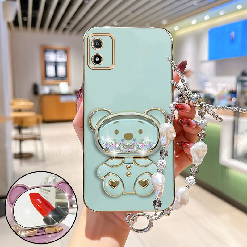 مجوهرات حزام لعوب الدب حامل هاتف الحال بالنسبة لموتورولا موتو E6s 2020 E61 E13 E20 E22 E22I E32 E7 Plus Power Edge 20 30 غطاء