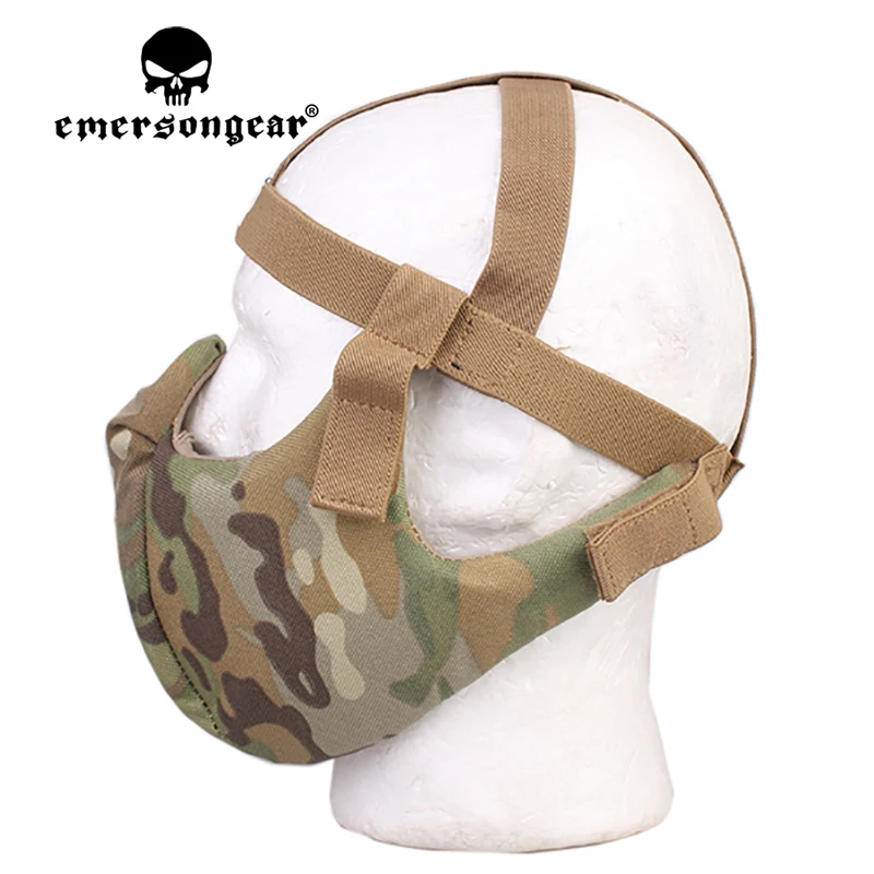 

Emersongear Боевая защитная маска на половину лица Камуфляжные маски Защитное снаряжение для лица Тактический велосипедный охотничий головной убор для пешего туризма