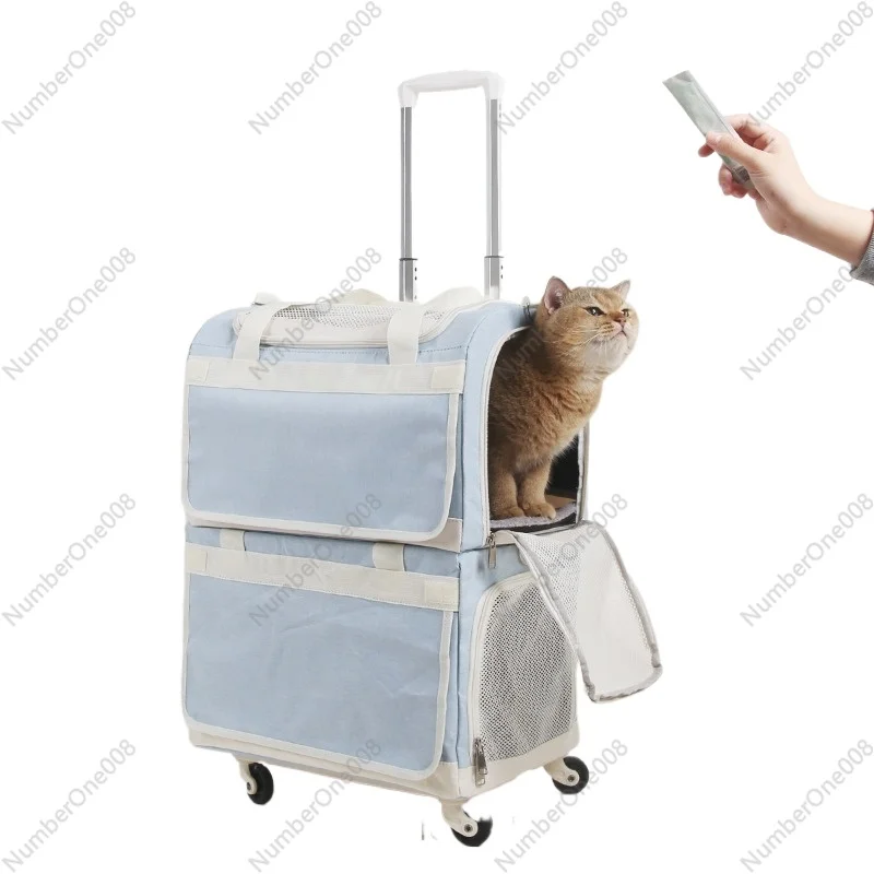 

Двухслойная переноска для домашних животных, дышащая клетка для кошек, просторный дорожный ящик для собак