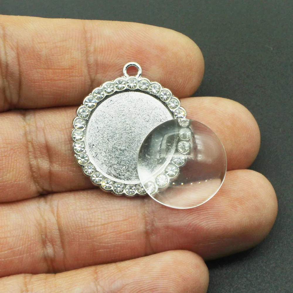 Custom Sports Charm 10pcs/lot Crystal Round Football Charm Hanging Dangle Charms DIY Bracelet&Bangles Jewelry Accessory