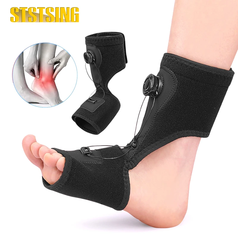 1PCS Compression Plantar Fasciitis Night Splint, Drop Foot Orthopedic Brace Adjustable Rotating Knob Sleep Support
