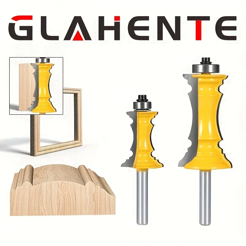

‌ Набор фрез Glahente из 2 предметов с хвостовиком 8 мм — направляющий шарикоподшипник для дверей шкафа, ящиков, профилей кромок и деревообработки ‌