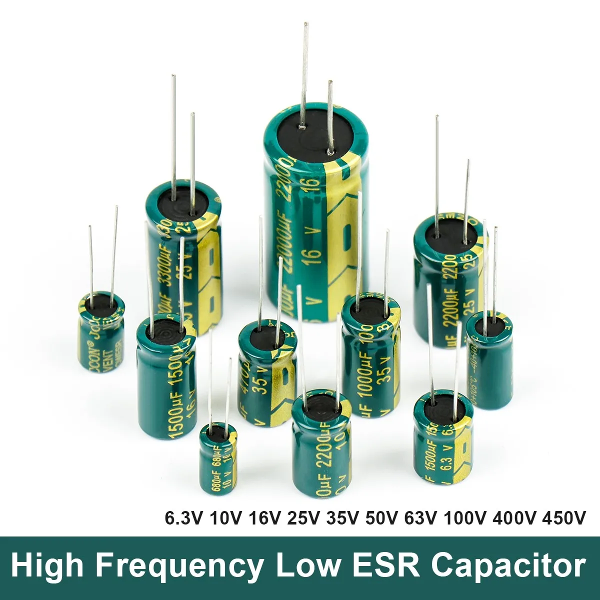 Imagem -02 - Capacitor Eletrolítico de Alumínio Jccon Alta Freqüência Baixo Esr 6.3v 10v 16v 25v 35v 50v 63v 100v 400v 450v 100uf 220uf 330uf 470uf