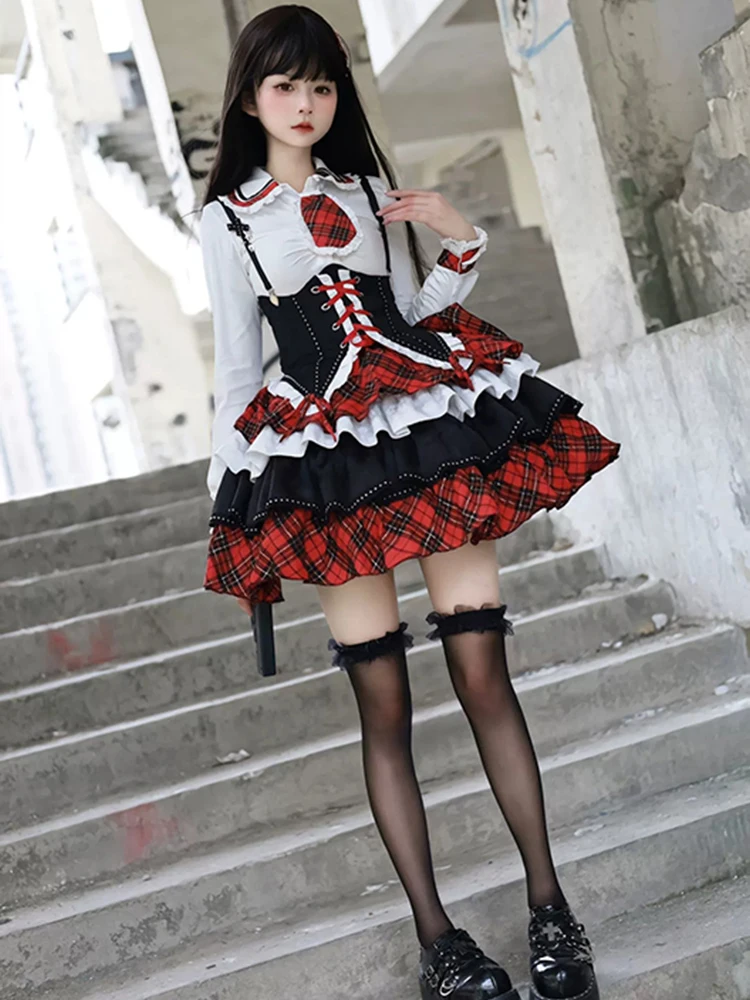 الحلو حار الرغبة النقية الصناعة الثقيلة Cisas تأثيري irt منتفخ تنورة الخصر Cinched حزام لوليتا Princ Sle Dr