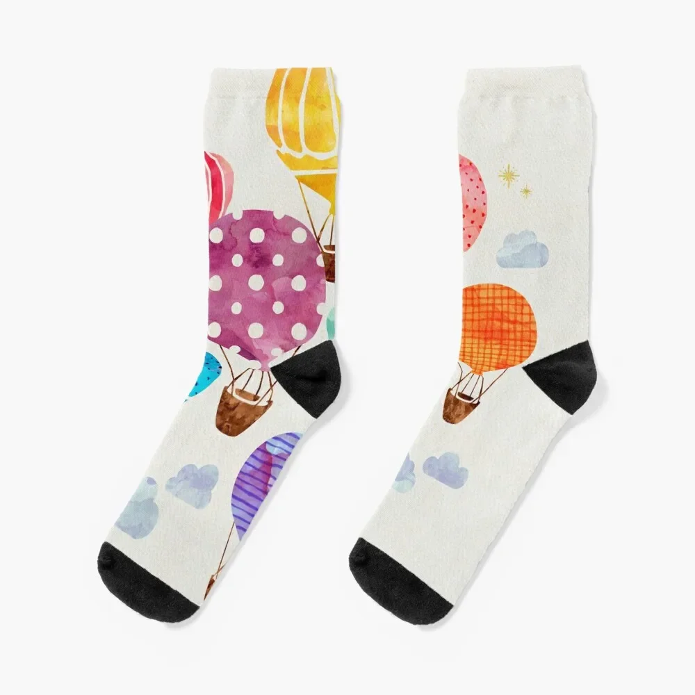 

Hot Air Balloon Socks with print funny sock Socks Male Women's