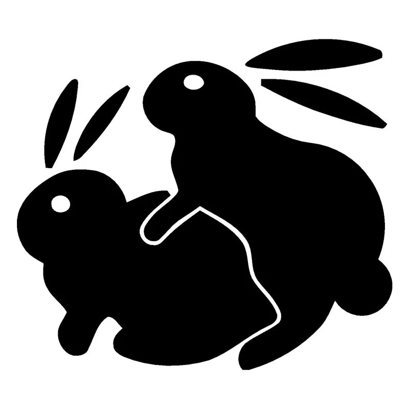 JP personalized funny car decal for rabbit gender fansy car modeling accessories Black / silver waterproof sticker 14cm * 12cm