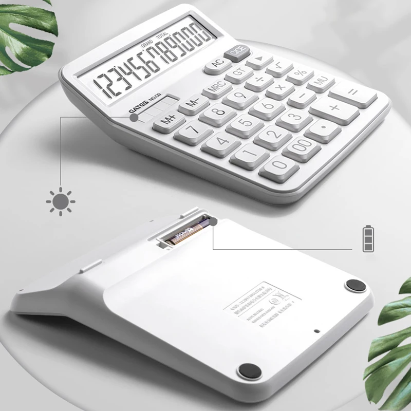 Zoco White 미니멀리스트 대형 음성 사무실 계산기, 학교로 돌아가는 학생을 위한 세련되고 내구성이 뛰어난 학교 문구