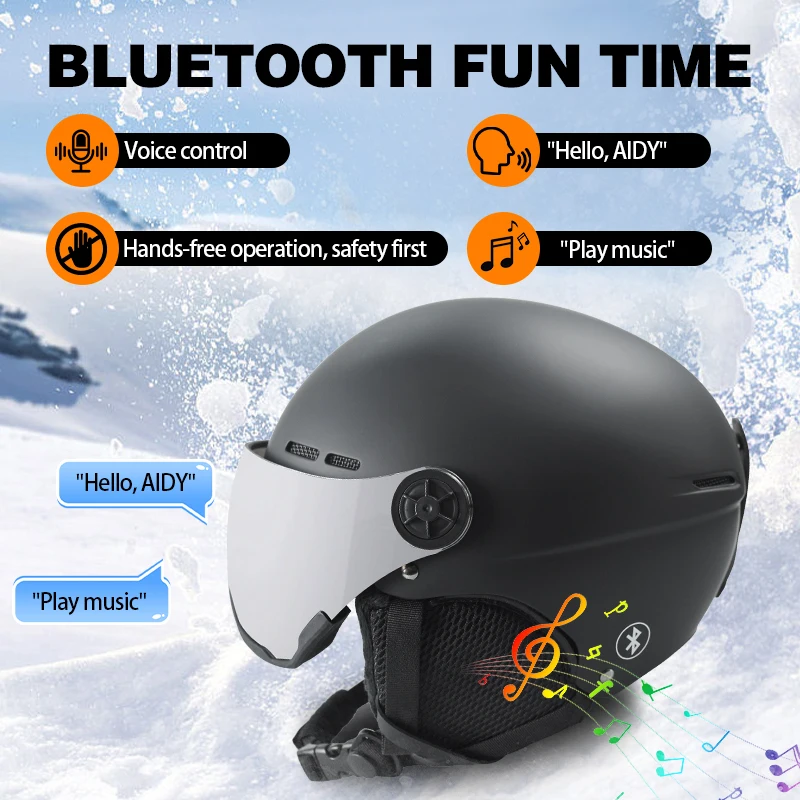 Fabryka OEM ODM Kaski narciarskie z Bluetooth Inteligentny kask snowboardowy Kask śnieżny Bluetooth z goglami Casco De Nieve Con Bluetooth