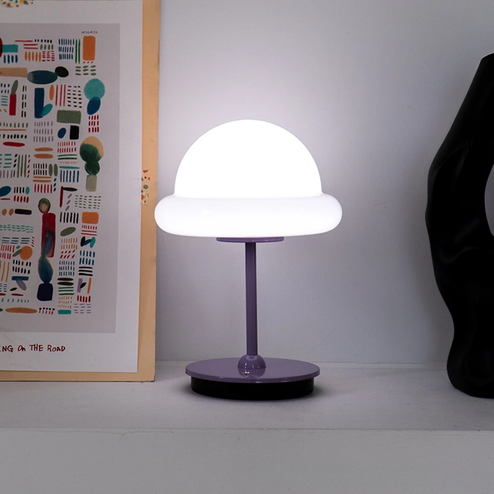 Simple Design Rechargeable Table Lamp Cute Color Decorative Ambient Light LED Bud Desk Lamp Bedroom Bedside Light