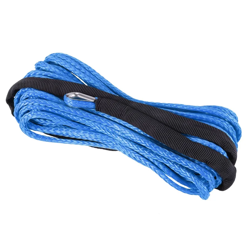 

4Pcs 3/16 Inch X 50 Inch 7700 Lbs Synthetic Winch Line Cable Rope With Protection Sleeve For ATV UTV (Blue)