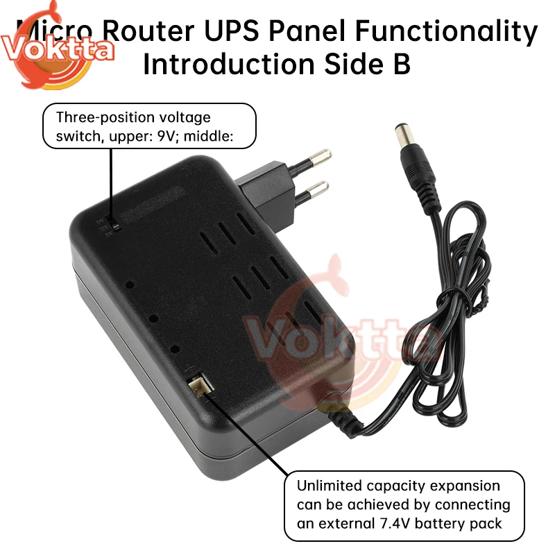 AC 100-240V to DC 5V 9V 12V Router Optical Cat Camera Available Small DC UPS Lithium Power 5000Mah UPS Backup Power Adapter