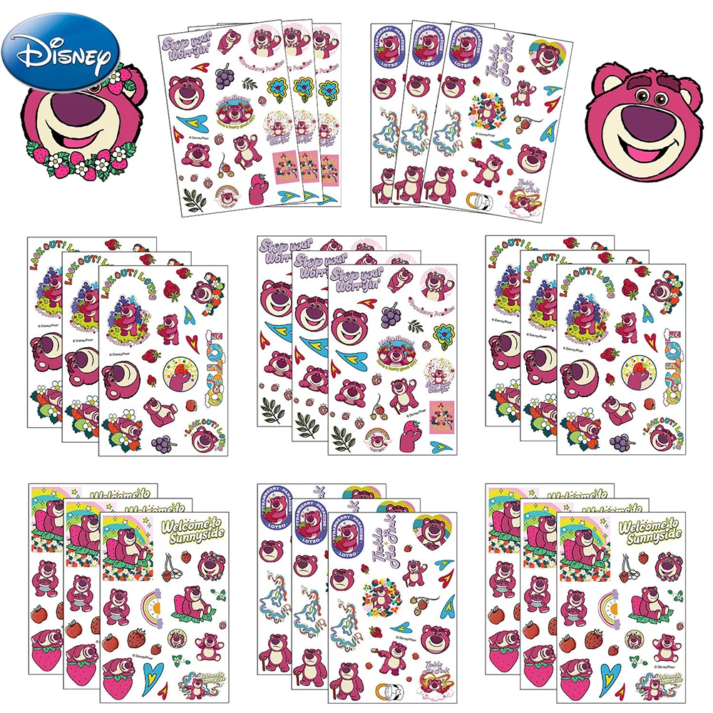 

8/16Sheets Children Disney Lots o Huggin Bear Make a Face Puzzle Stickers Character Jigsaw Assemble Kids Game Gift Party Favor