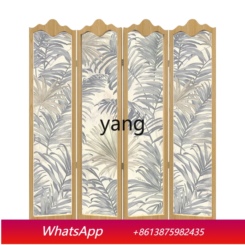 CX Retro Solid Wood Partition Screens Folding Removable Living Room Bedroom Covering Bed