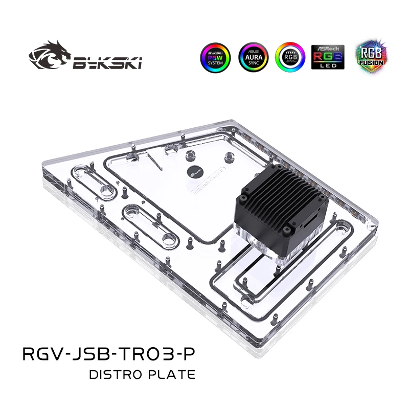 BYKSKI Acrylic Board Water Channel Kit Solution Use for JONSBO TR03 Computer Case for CPU/GPU Block Support DDC Pump RGB/A-RGB