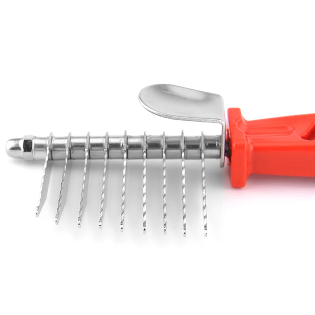 

Red Dematting Comb for Pets Long Blades Dog Grooming Detangler Tool Ergonomic Handle for Loose Hair and Mat Removal Pet Grooming
