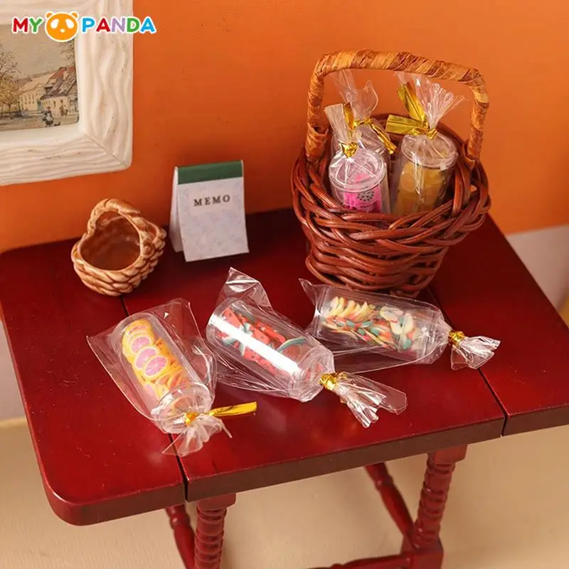 2/5Bags 1:12 Dollhouse Miniature Fruit Slices Candy Jar Food Toy Model Kids Pretend Play Toy Doll House Decor Accessories