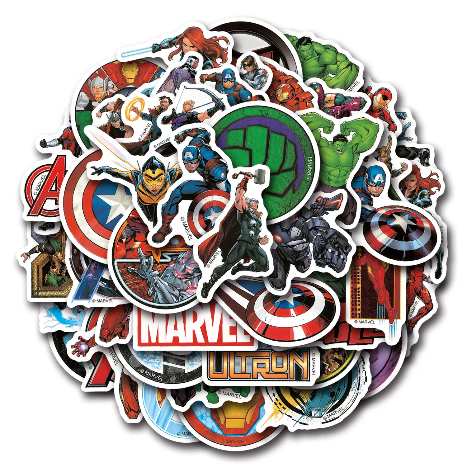50 Stück Cartoon Animation Avengers Graffiti DIY Wasserfeste Aufkleber