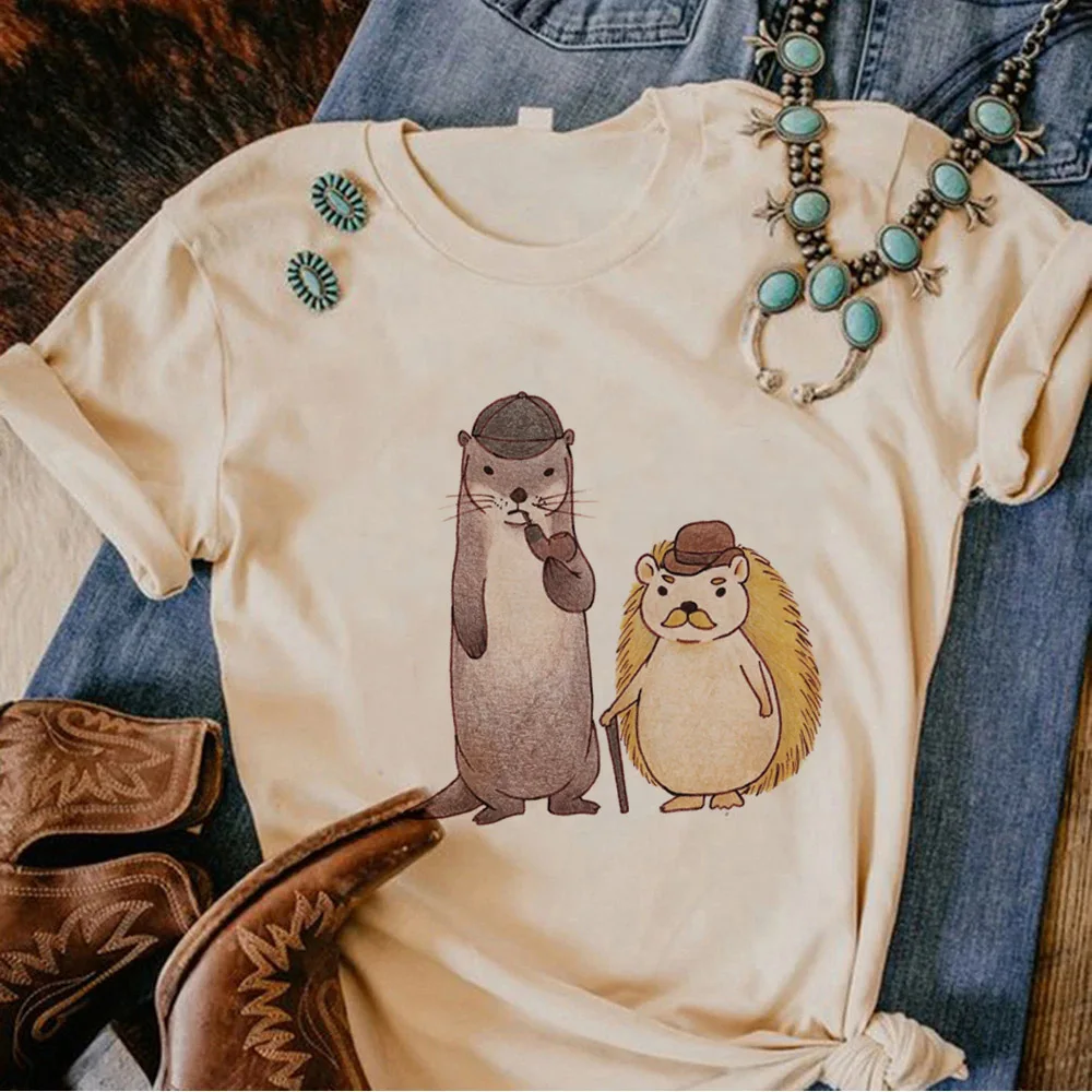 Otters top women harajuku graphic Tee female comic funny clothing