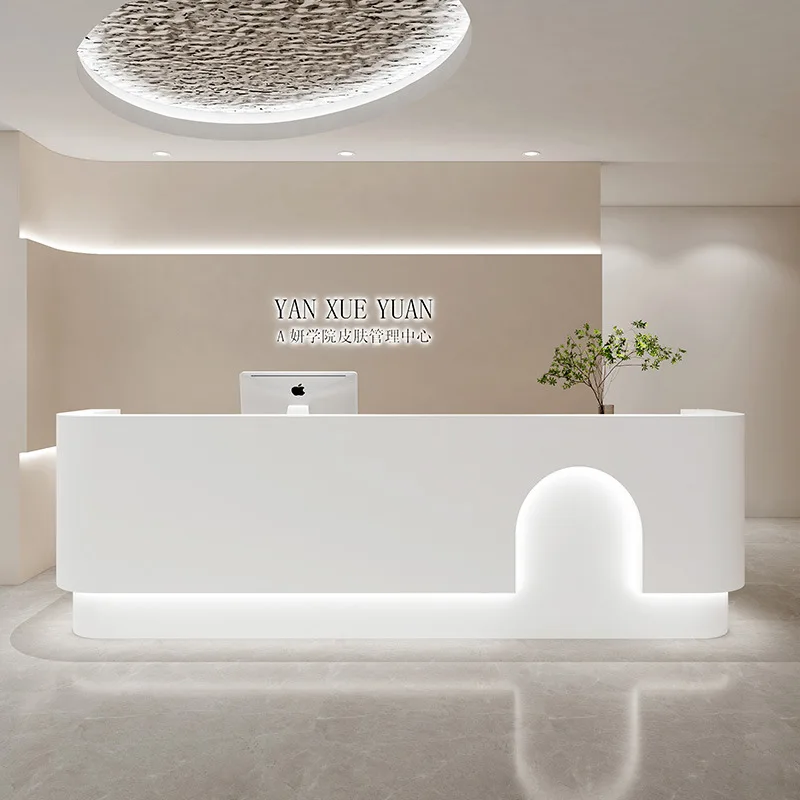 Simple Creativity Reception Desks Fashionable Exquisite Reception Desks Retro Office Furniture Reception Et Table YSJDT