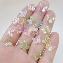 100 pieces of randomly mixed color mini AB butterfly beads DIY nail decoration jewelry making decorative beads