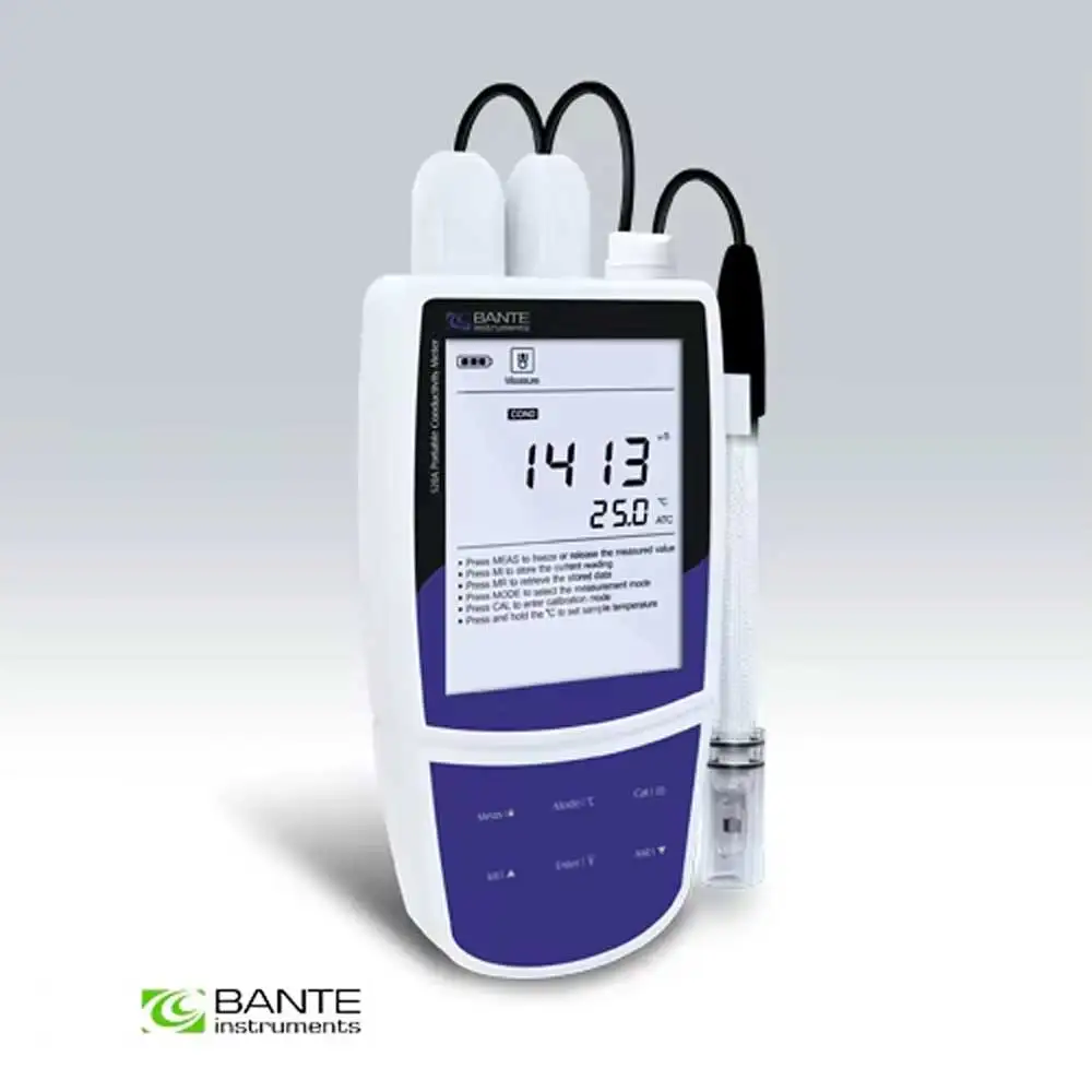 

Portable EC meter Conductivity Analyzer USB DATA ATC Selectable cell constant and temperature coefficient Brand BANTE