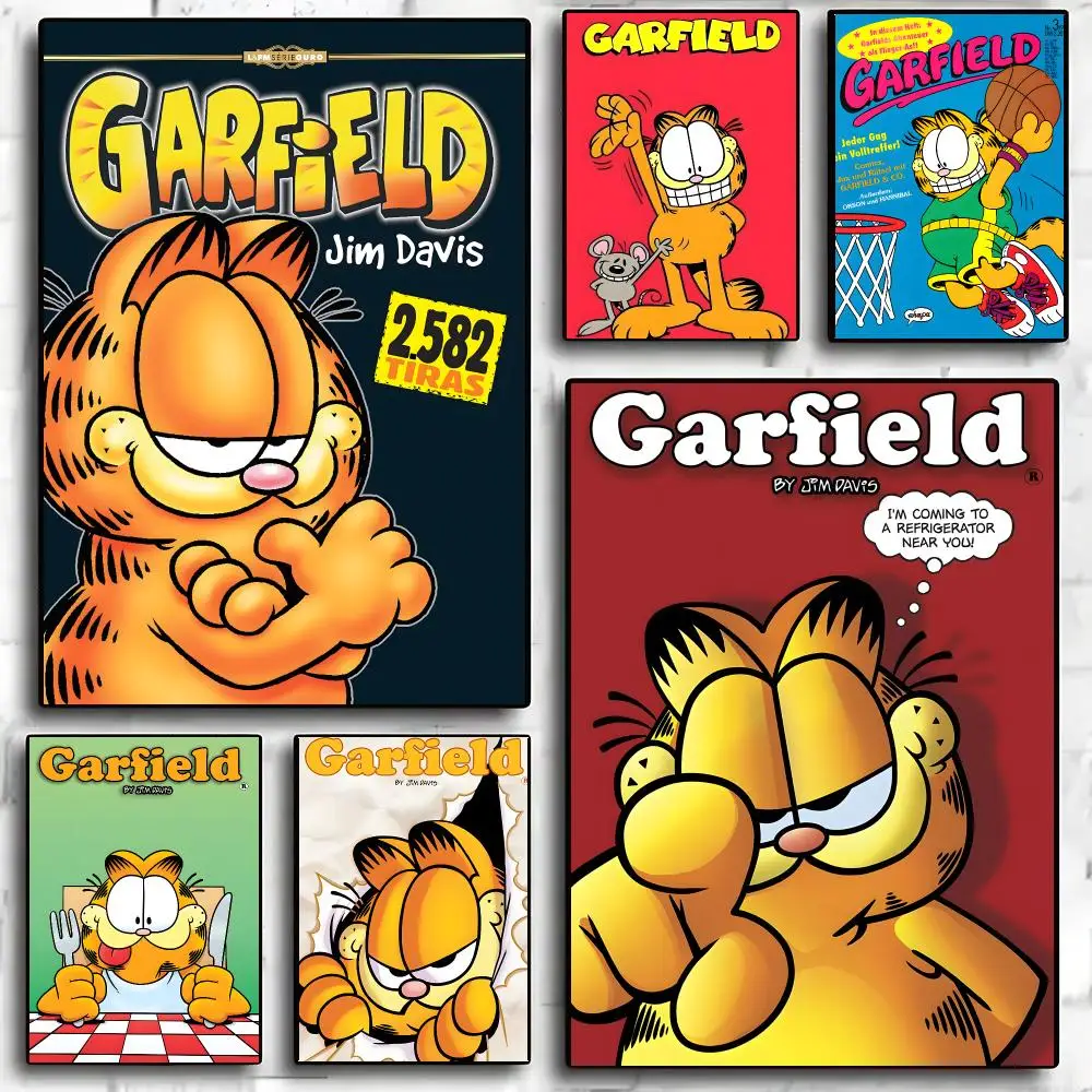 A-G-Garfields C-Cat Poster Waterproof Wall Art Sticker For Home Living Room Bedroom Bar Vintage Decor High Quality Print Gift
