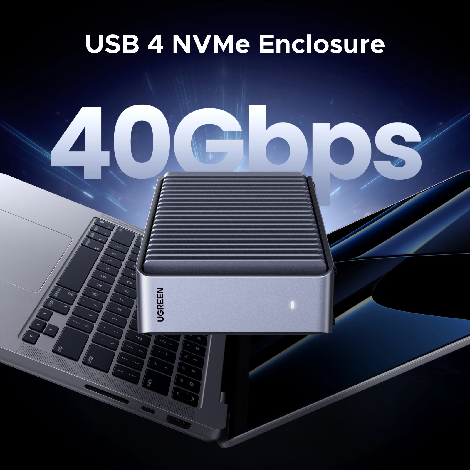 UGREEN 40Gbps M2 SSDエンクロージャ USB4 NVMeケース Thunderbolt M.2 NVMe SSDエンクロージャ Mac Mini M4 MacBook Pro対応
