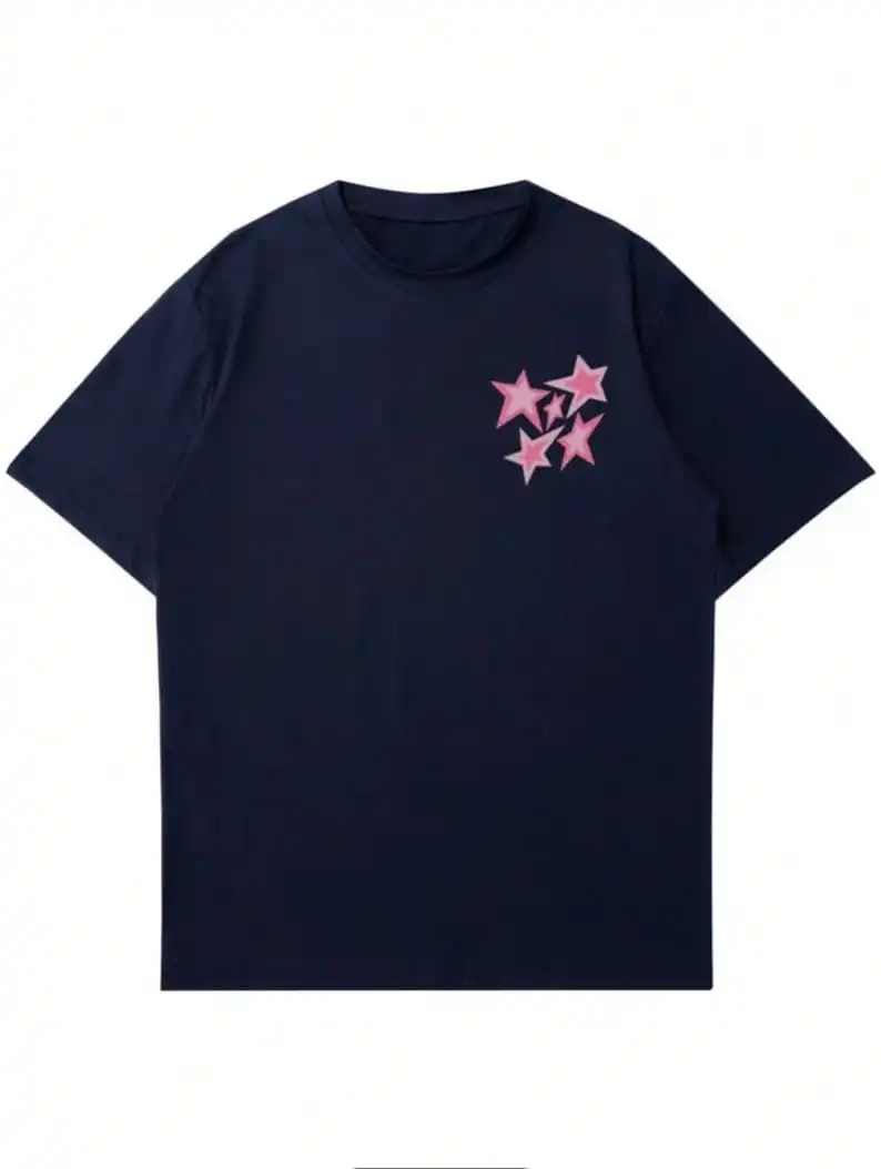 True Blue Will Never Stain Tee | Men's Star & Letter Print T-Shirt | Casual Summer Short Sleeve Top