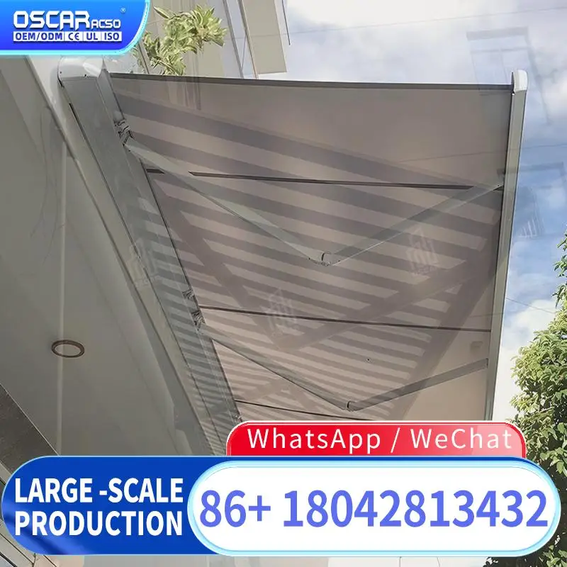 

Retractable Patio Awning Fabric Replacements Outdoor Waterproof Sun Shade Shelter for Gardens Patios Decks Retractable Awning