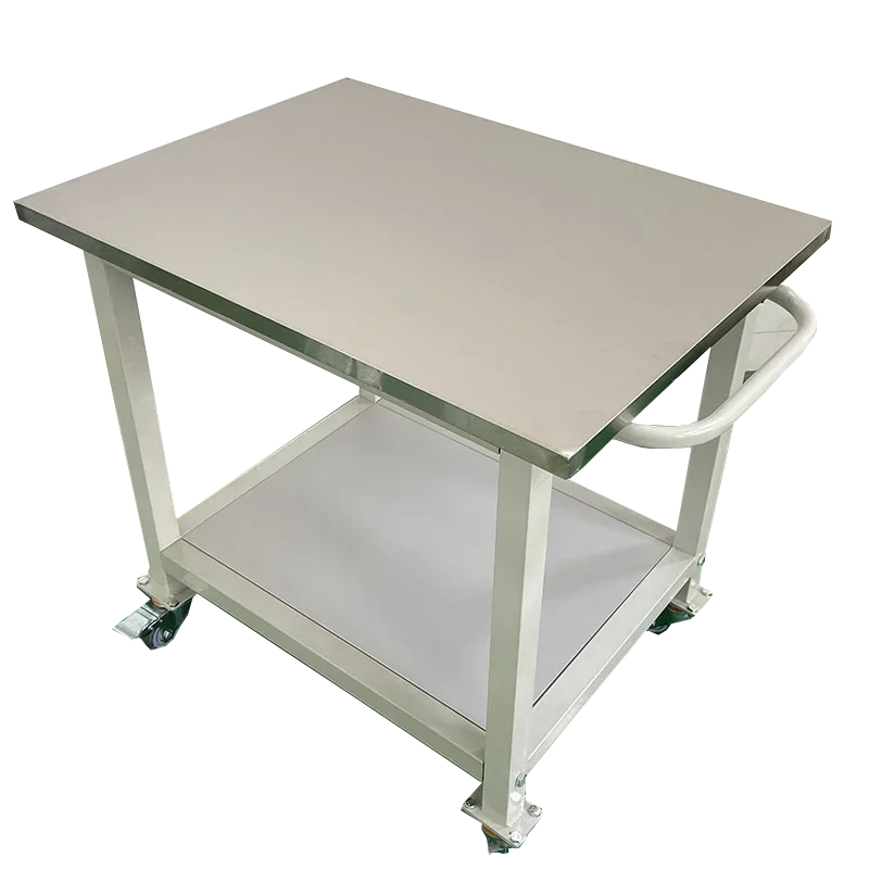 

Work table Double packing Inspection table Food kitchen with wheels