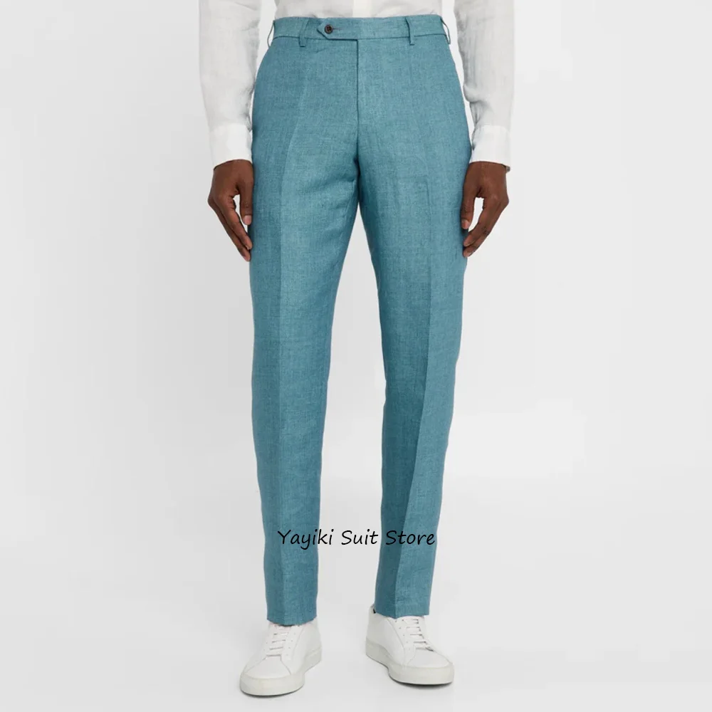 

Мужские брюки Классические мужские брюки для мужчин Легкие деловые повседневные однотонные брюки из льняной ткани Прямые рабочие брюки