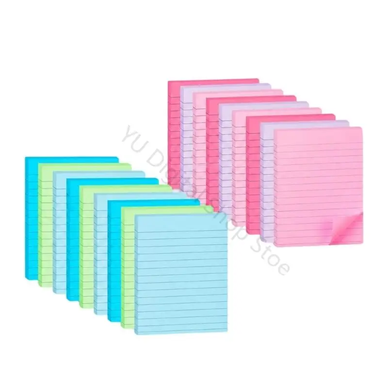 96BA Colored Lined Adhesive Note 45 Sheets Each Pad for Note Taking and Marking