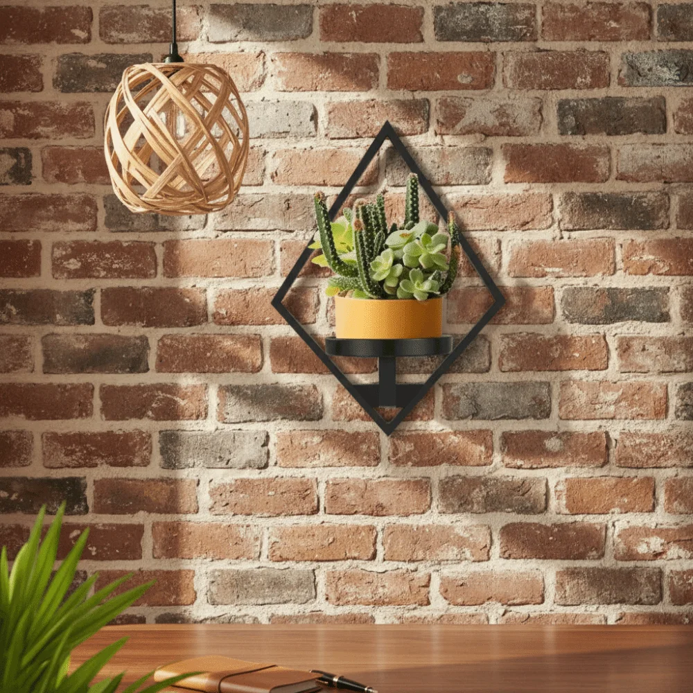 

Sturdy Floating Metal Wall Plant Shelves Easy-Mount Rust-Resistant Wall Plant Shelves Space Savingn Metal