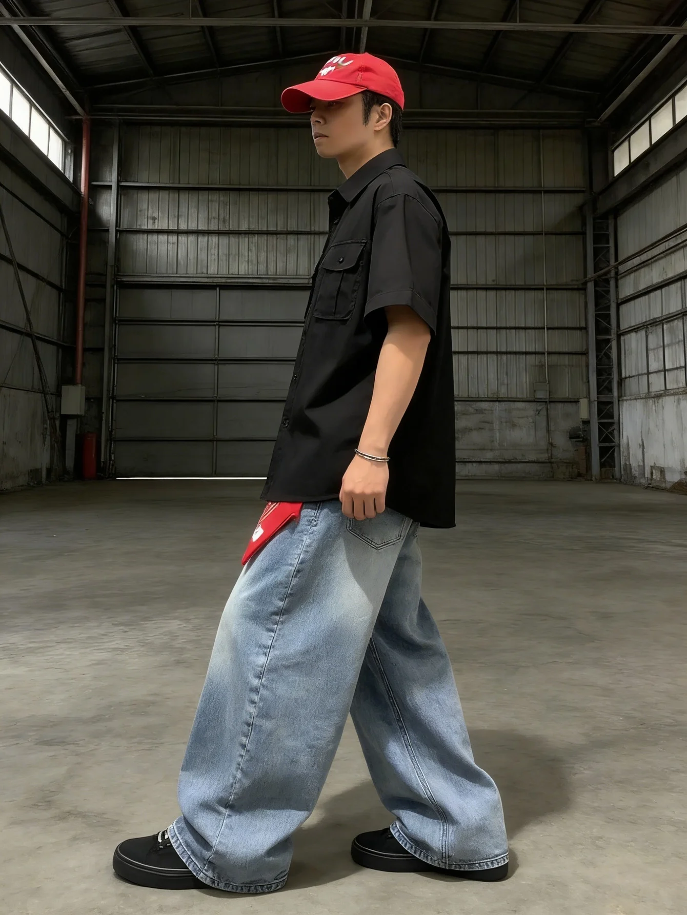 Original blue denim jeans for man, Y2K drip slim fit, casual daily street style pants JEANS pants for woman